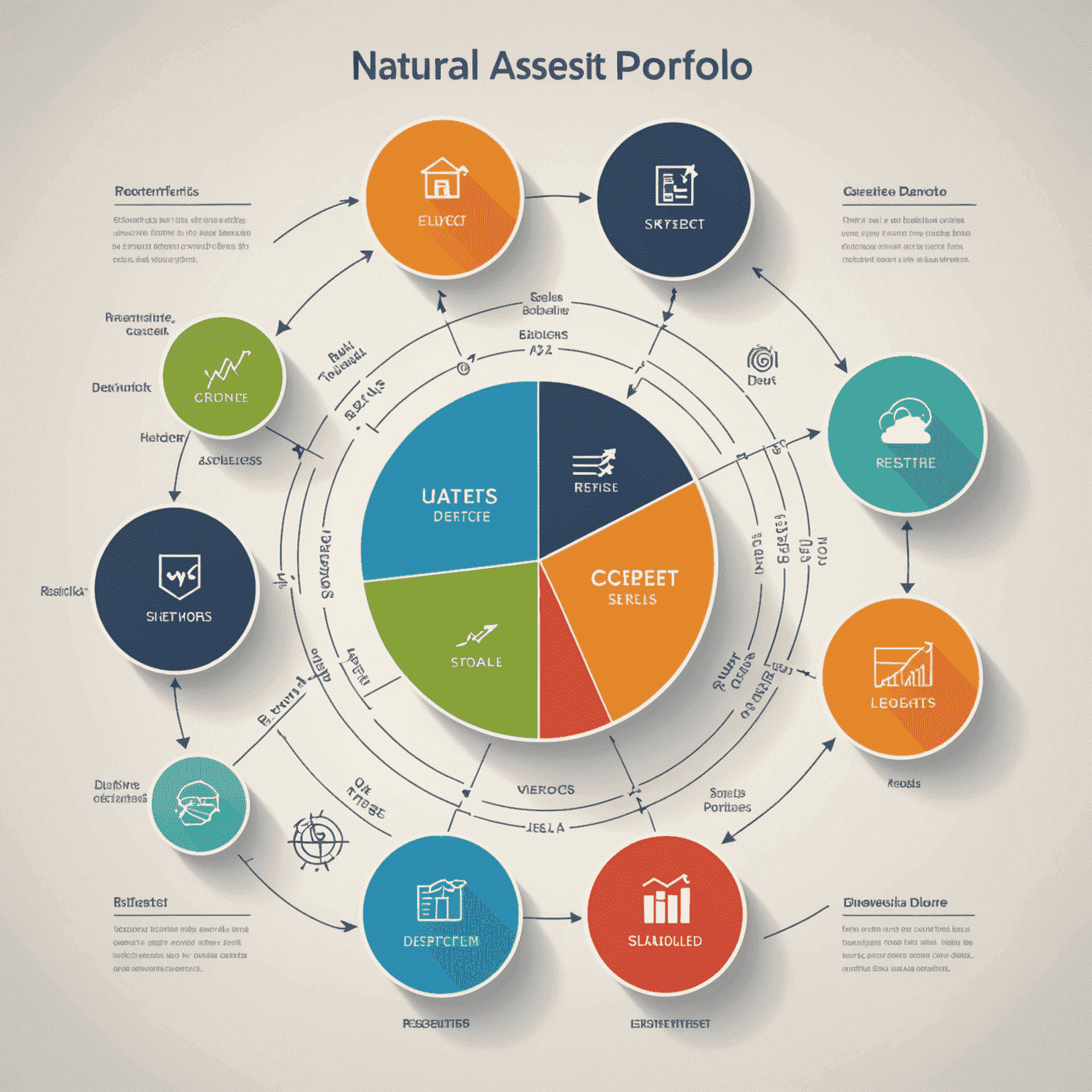 Diagram showing different asset classes, risk levels, and a diversified portfolio