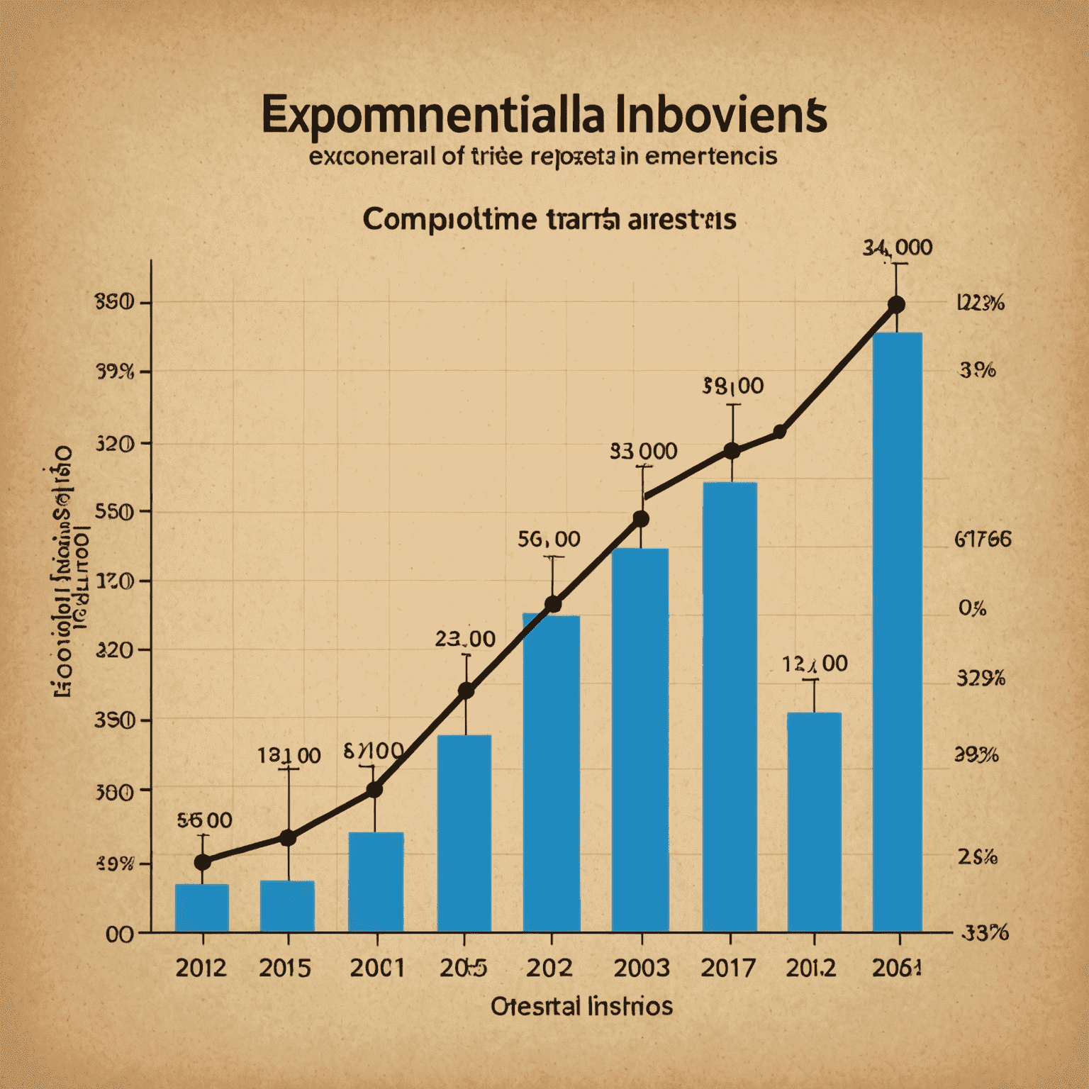 Graph showing exponential growth over time, representing the power of compound interest