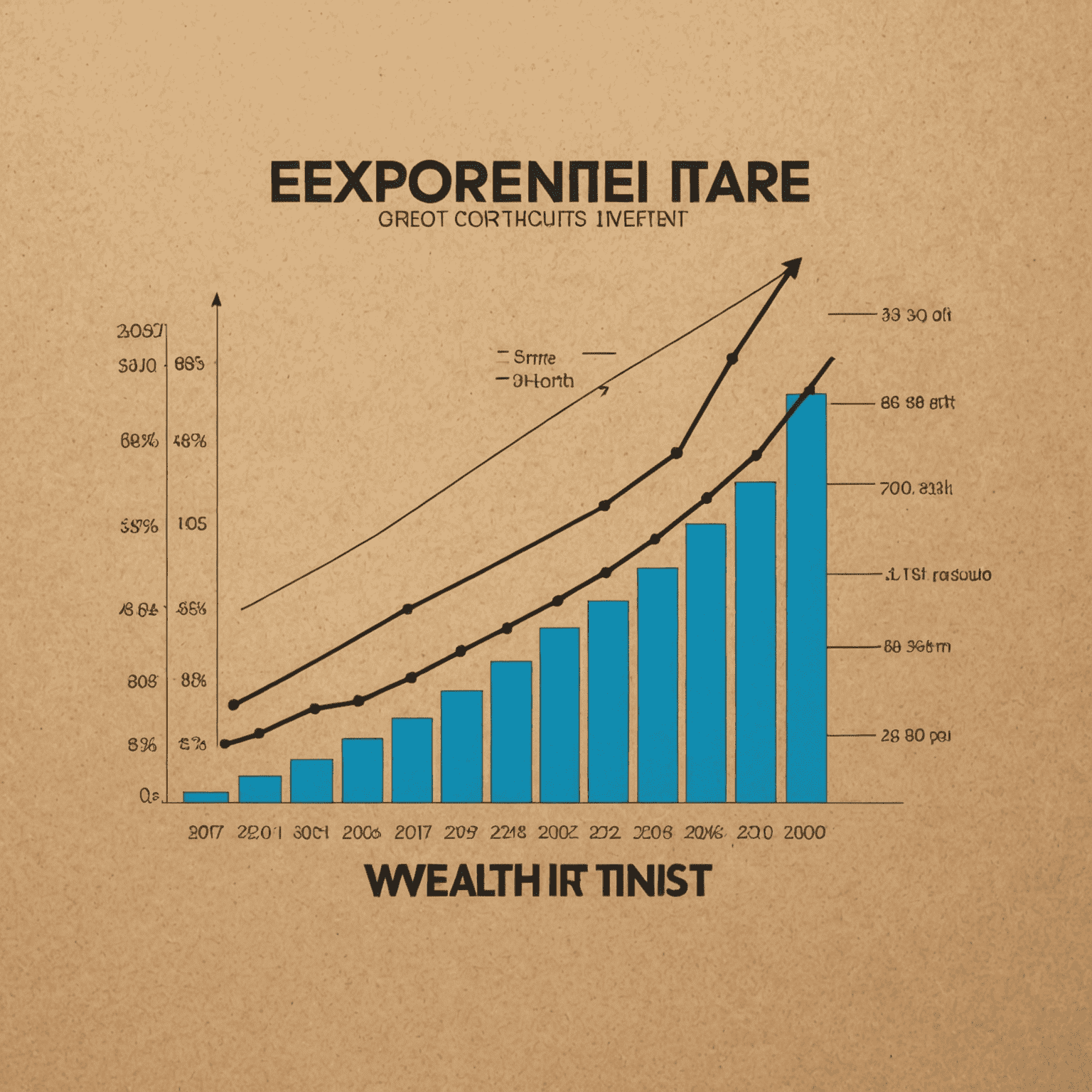 Graph showing exponential growth of wealth over time due to compound interest